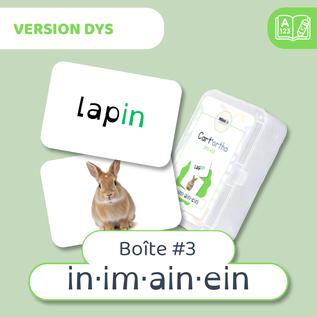 Cart'ortho - Boîte 3 : IN · IM · AIN · EIN - 40 cartes