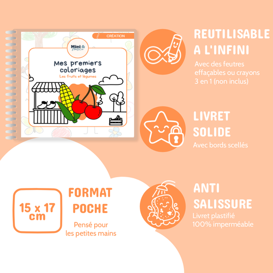 Mes premiers coloriages - Fruits et Légumes