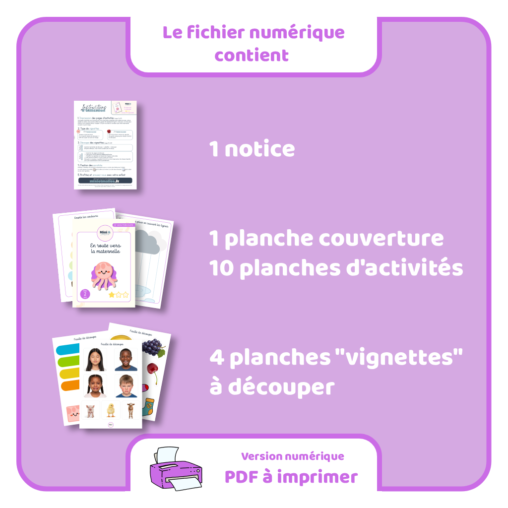 En route vers la maternelle - Niveau 1 - PDF à imprimer