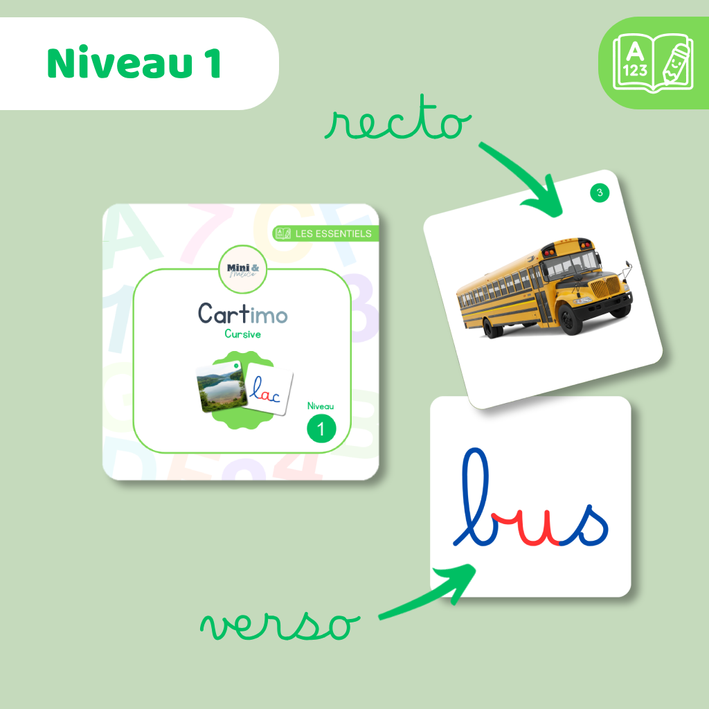Cartimo - Niveau 1 - Cursive - 20 cartes