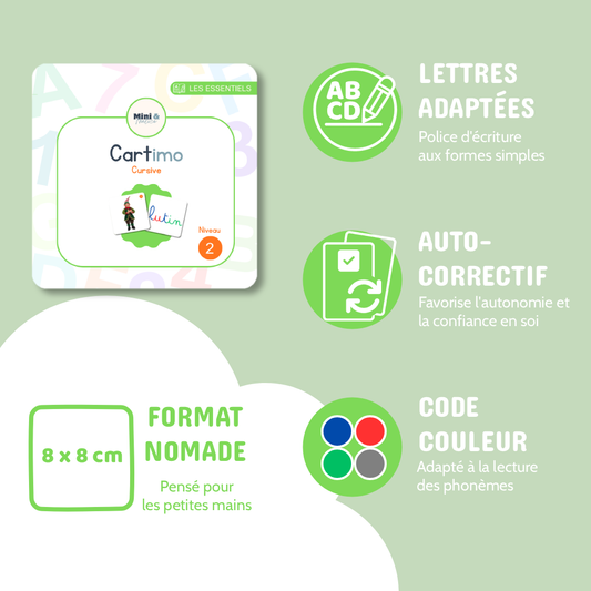 Cartimo - Niveau 2 - Cursive - 30 cartes