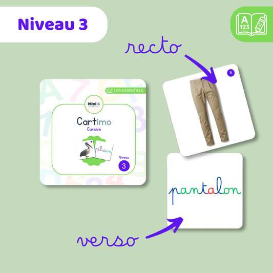 Cartimo - Niveau 3 - Cursive - 40 cartes