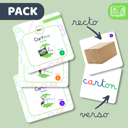 Cartimo – Pack complet - Cursive - 90 cartes