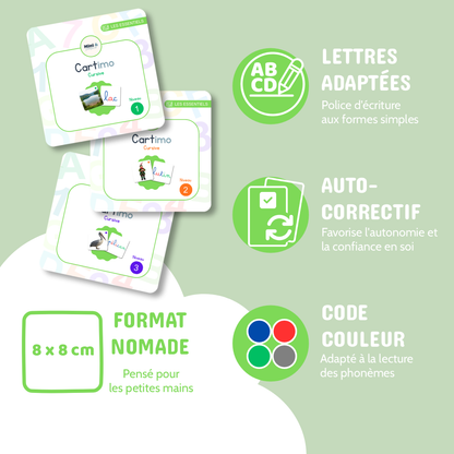 Cartimo – Pack complet - Cursive - 90 cartes
