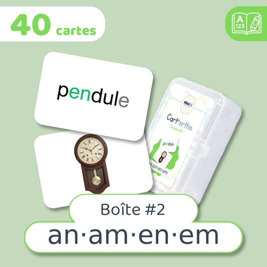 Cart'ortho - Boîte 2 : AN · AM · EN · EM - 40 cartes