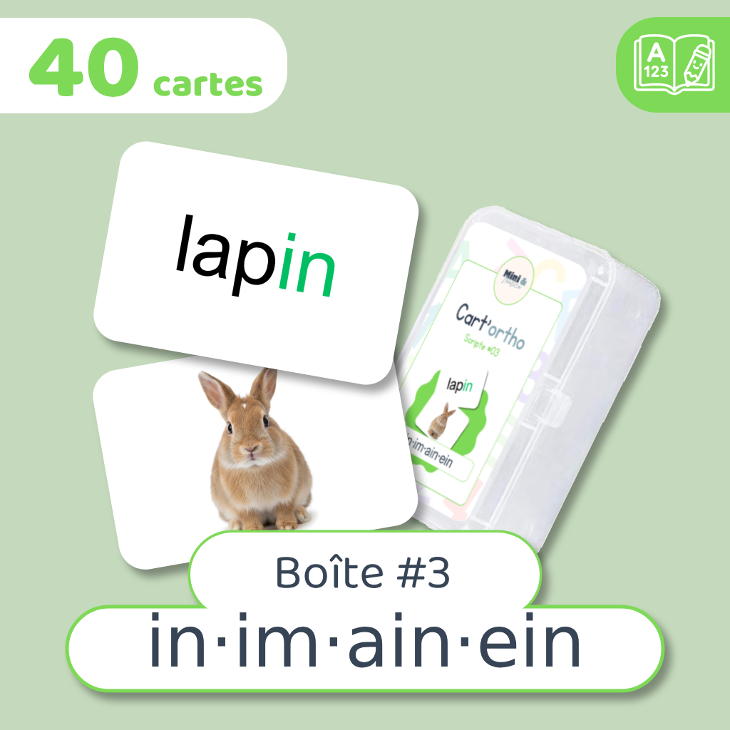 Cart'ortho - Boîte 3 : IN · IM · AIN · EIN - 40 cartes