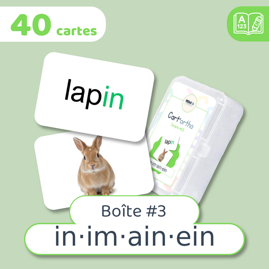 Cart'ortho - Boîte 3 : IN · IM · AIN · EIN - 40 cartes