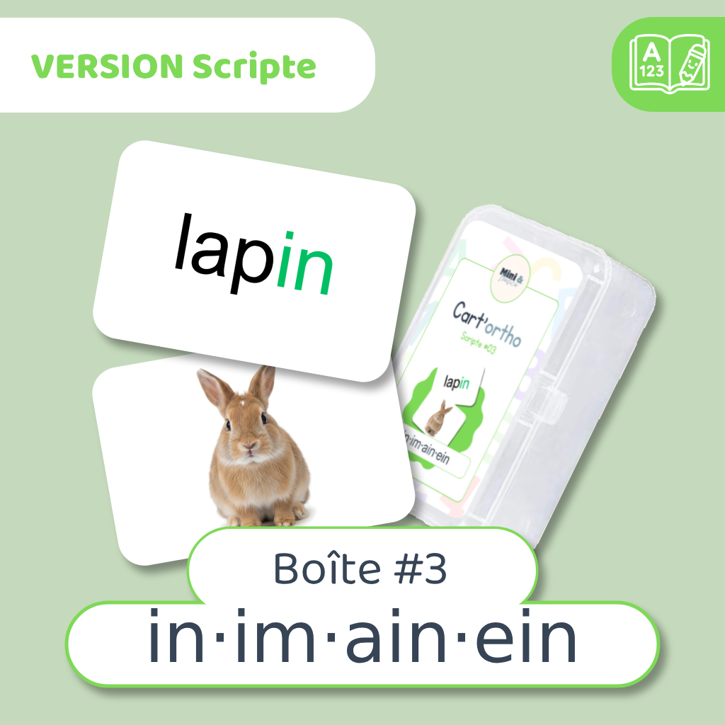 Cart'ortho - Boîte 3 : IN · IM · AIN · EIN - 40 cartes
