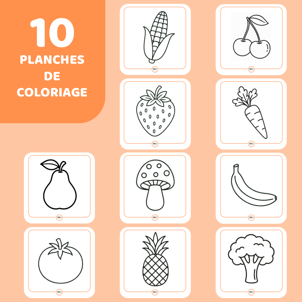 Mes premiers coloriages - Fruits et Légumes