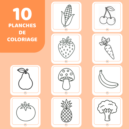 Mes premiers coloriages - Fruits et Légumes