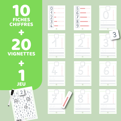 Je trace les chiffres de 0 à 9