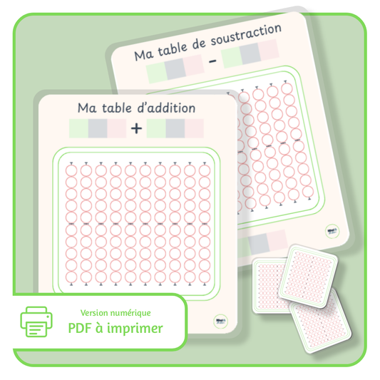 Ma table de calcul - Addition et soustraction - PDF à imprimer