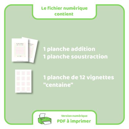 Ma table de calcul - Addition et soustraction - PDF à imprimer