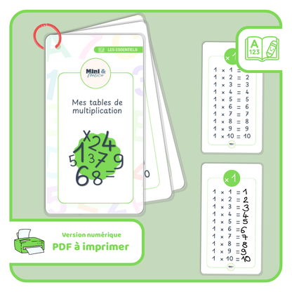 Mes tables de multiplication - PDF à imprimer
