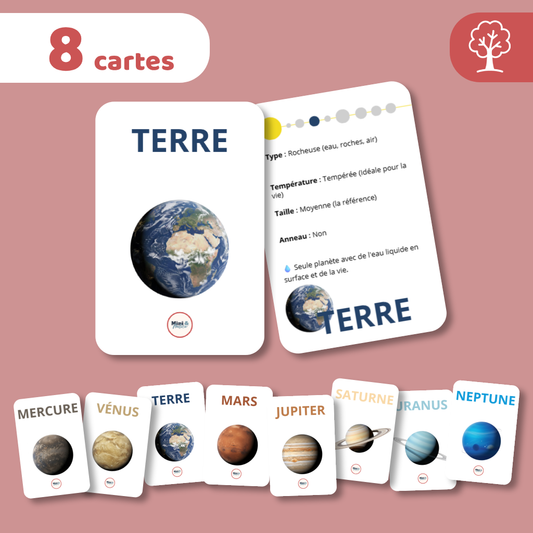 Le Système Solaire - 8 cartes recto-verso