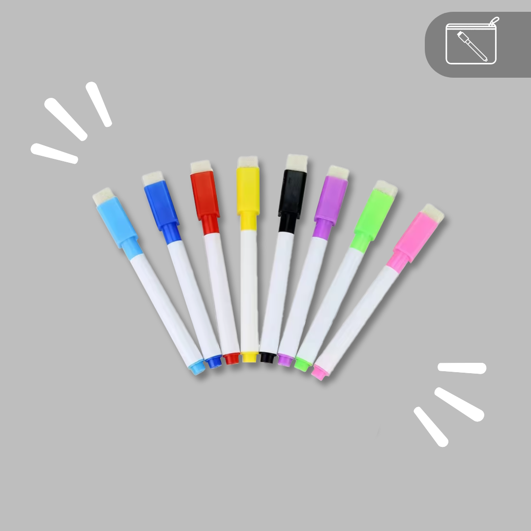 8 Feutres effaçables Couleurs